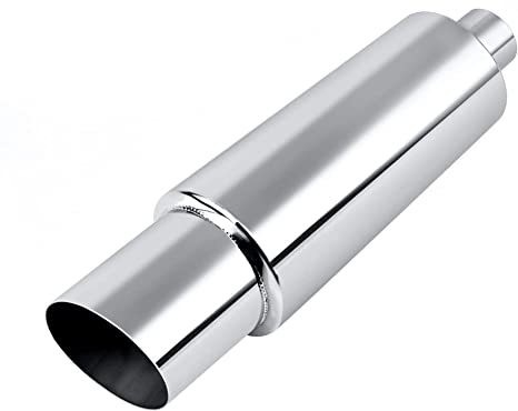 3" Inlet Stainless Steel Exhaust Muffler 4" Outlet 18.5" Total Length