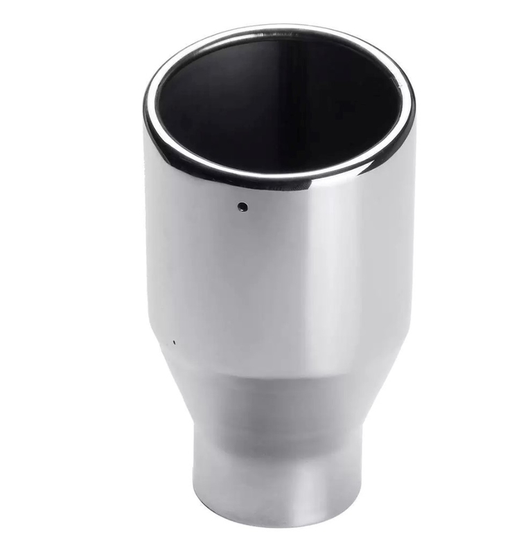 Muffler tips, D1001,ss304 Mirror polished, Angle cut,Rolled edge, universal application,2.5" inlet,4" loutlet